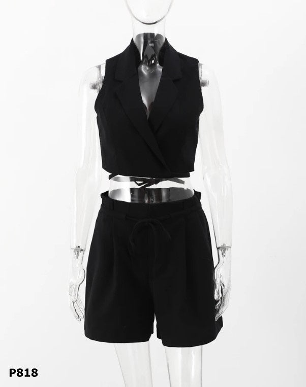 Set blanco o negro short y top