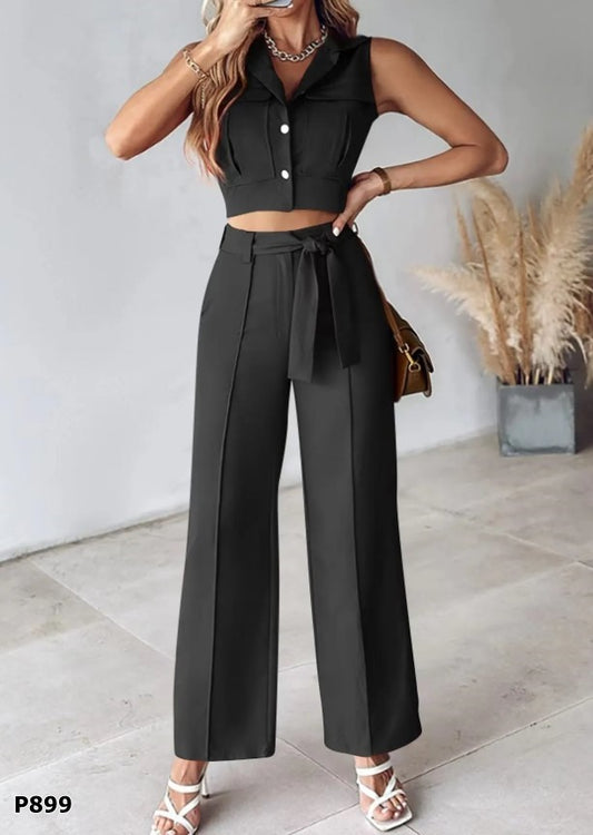 Set pantalón y blusa en naranja o negro