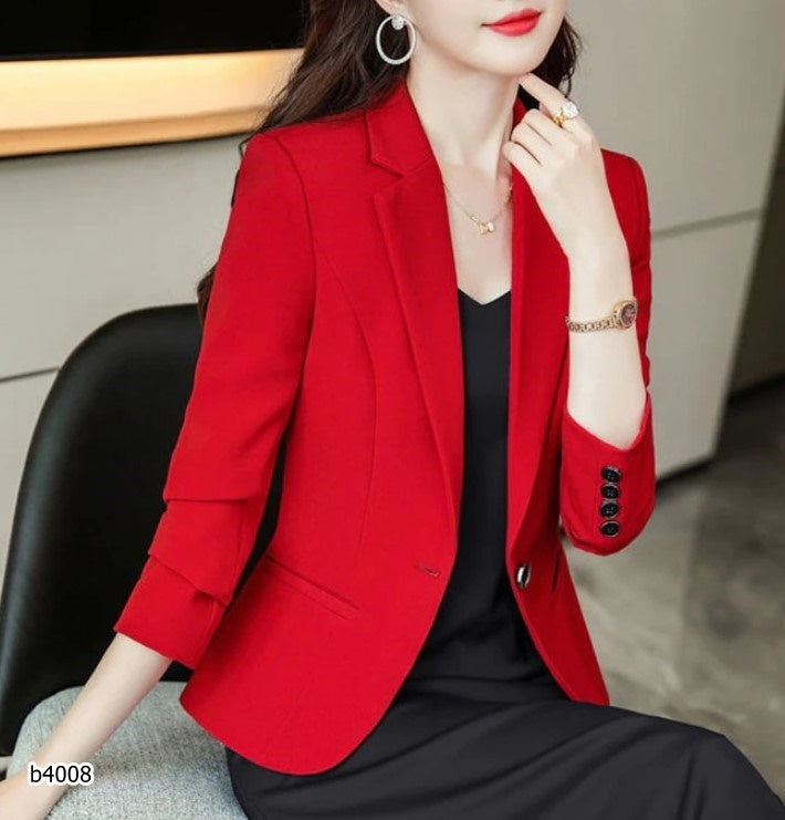 Blazer rojo manga larga formal