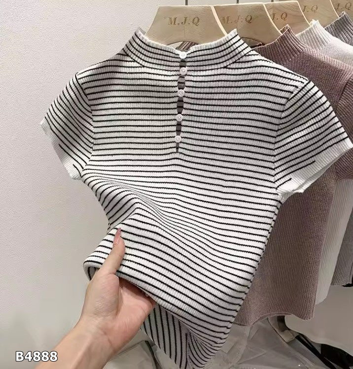 Blusa manga corta rayada
