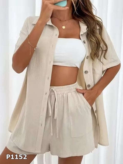 Set de dos piezas beige veraniego