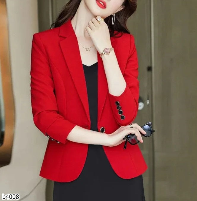 Blazer rojo manga larga formal