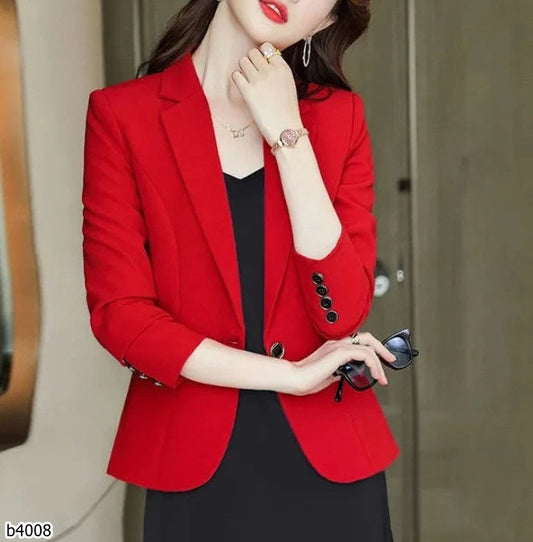 Blazer rojo manga larga formal