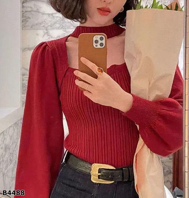 Blusa manga larga roja