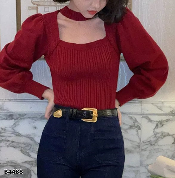 Blusa manga larga roja