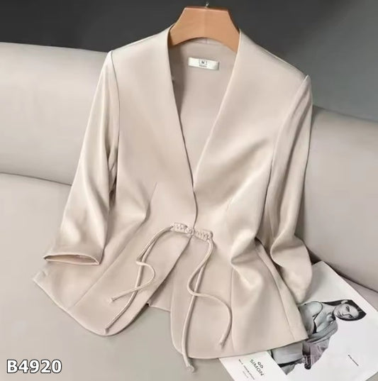 Blusa manga larga color champagne