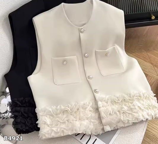 Blusa beige tipo chaleco