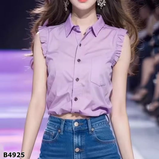 Blusa morada desmangada corta