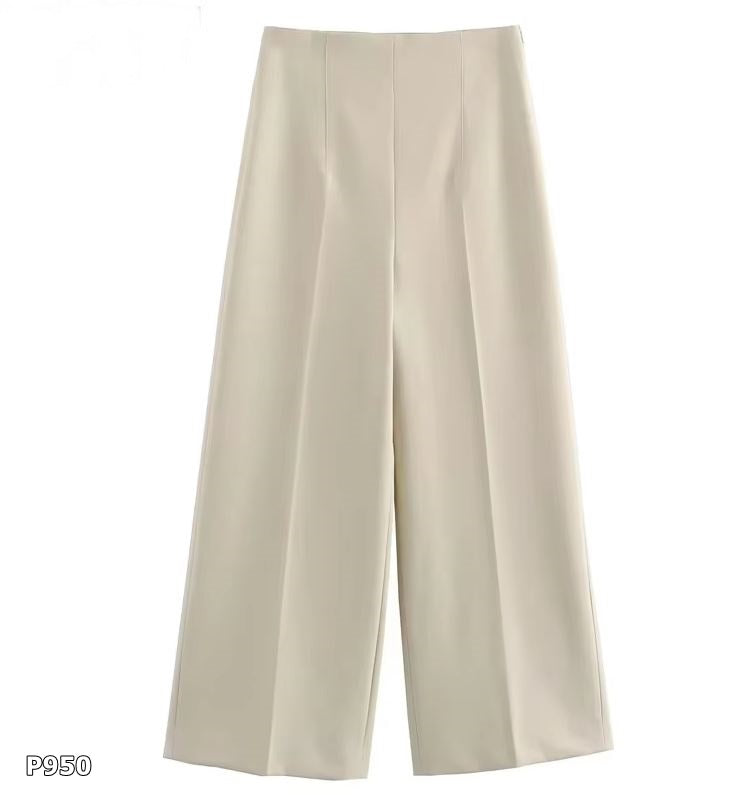 Pantalón beige palazzo